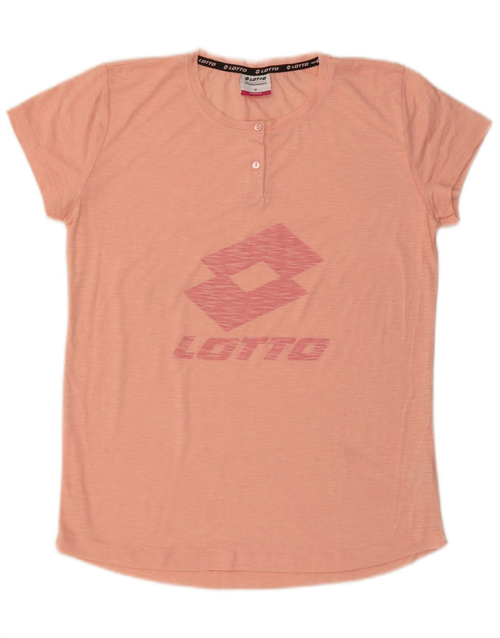 Lotto Dame Grafisk T-Shirt Top UK 14 Medium Pink Polyester