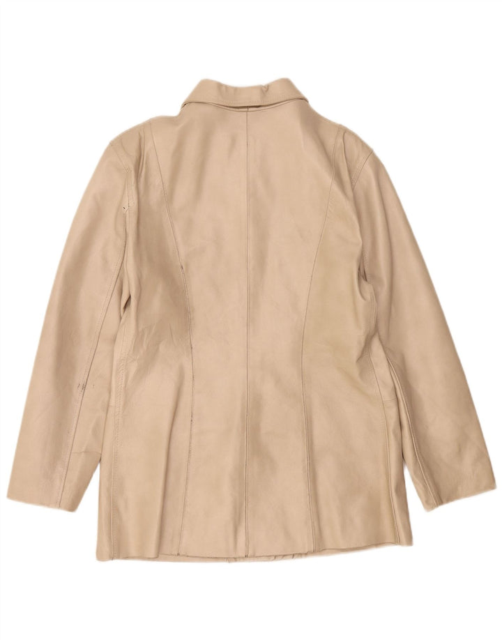 Vintage dame læderjakke IT 46 Large Beige