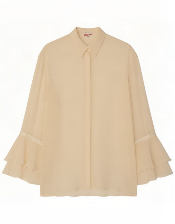 Vintage Womens Shirt Blouse IT 42 Medium Off White Silk