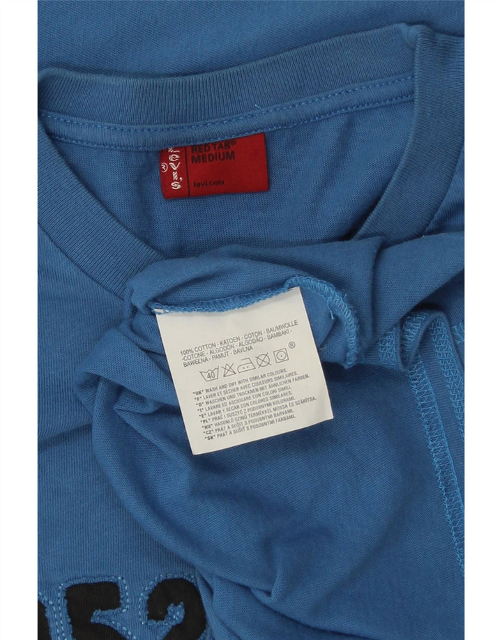 LEVI'S Herre grafisk top Langærmet mellemblå bomuld