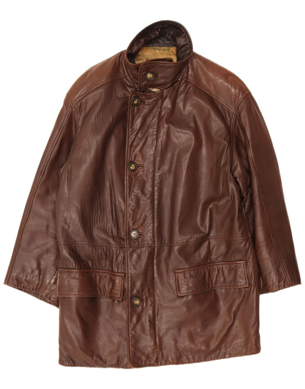 Vintage læderfrakke til kvinder UK 14 Large Brown
