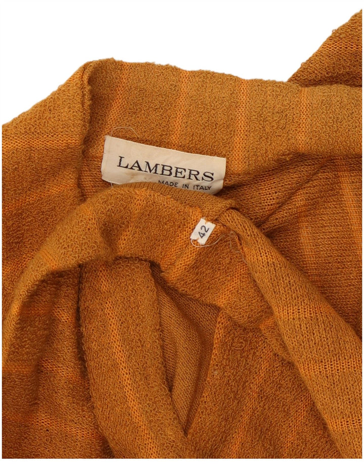 Lambers Dame Longline Cardigan Sweater IT 42 Medium Orange Nålestribe