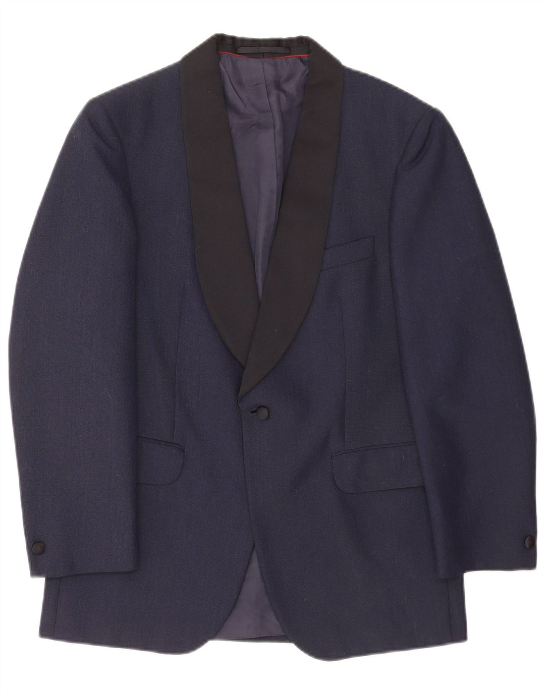 Kruunu Herre 1-knap blazerjakke UK 36 Small Navy Blue Colourblock Uld