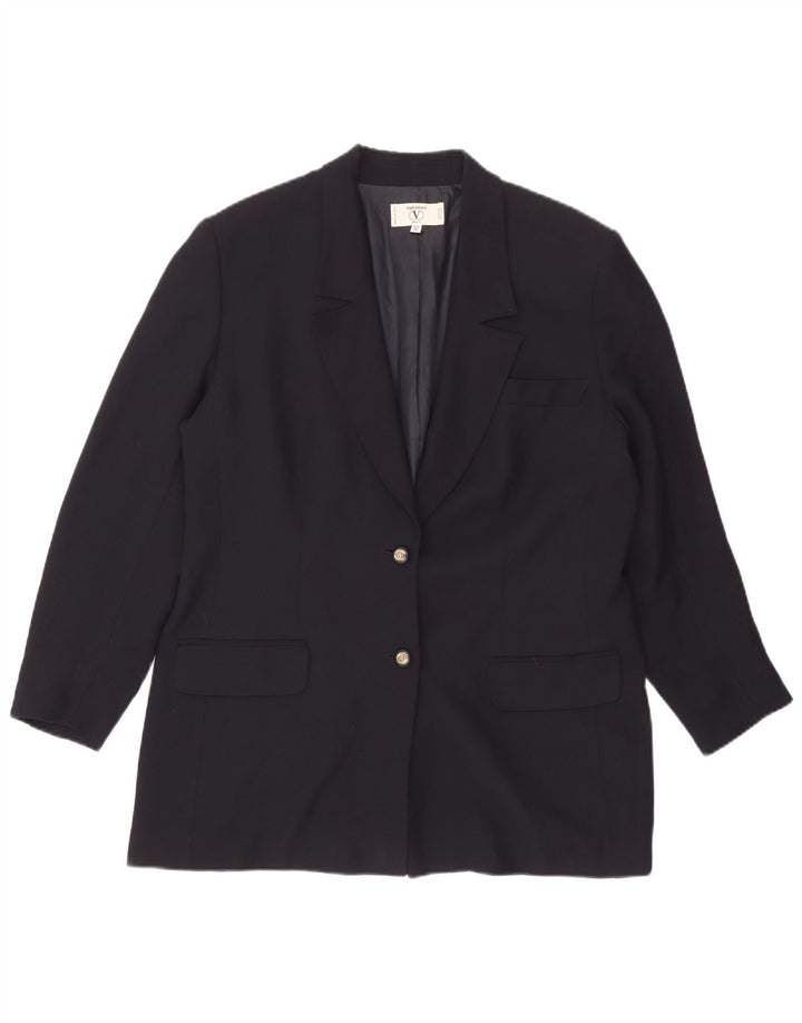 Valentino Dame 2-knaps blazerjakke IT 50 XL Marineblå viskose