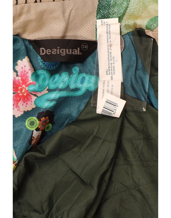 Desigual Graphic Trench Coat til kvinder EU 38 Medium Beige Geometrisk Polyester