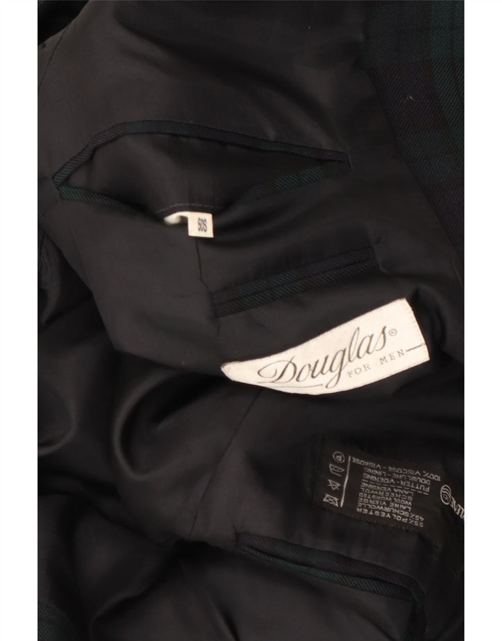 Douglas Herre 2-knaps blazerjakke IT 50 Stor grøn ternet polyester