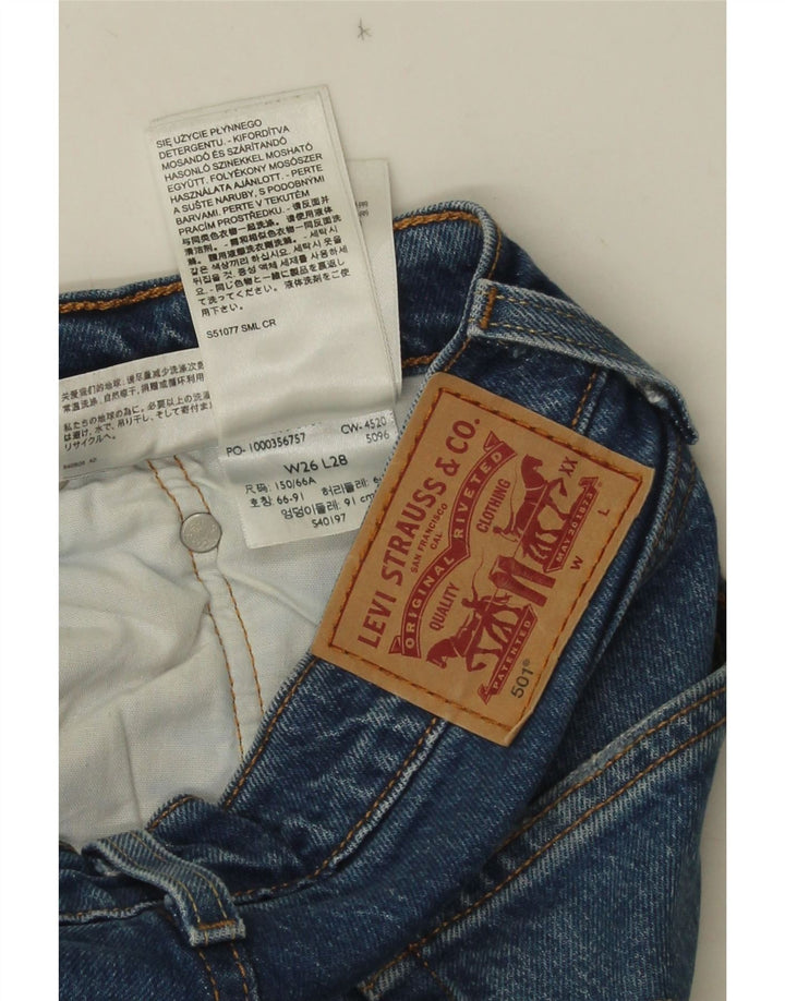 Levi's Dame 501 Straight Jeans W26 L28 Blå Bomuld