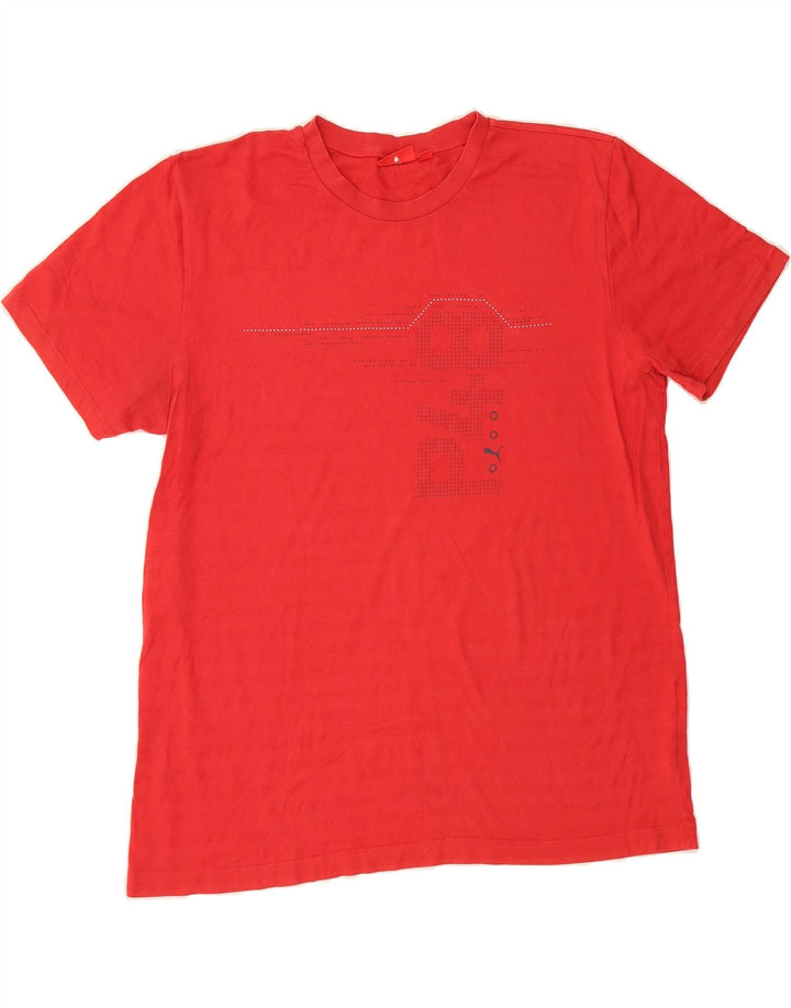 PUMA Mens Graphic T-Shirt Top Large Red Striped Cotton Vintage Puma and Second-Hand Puma from Messina Hembry 