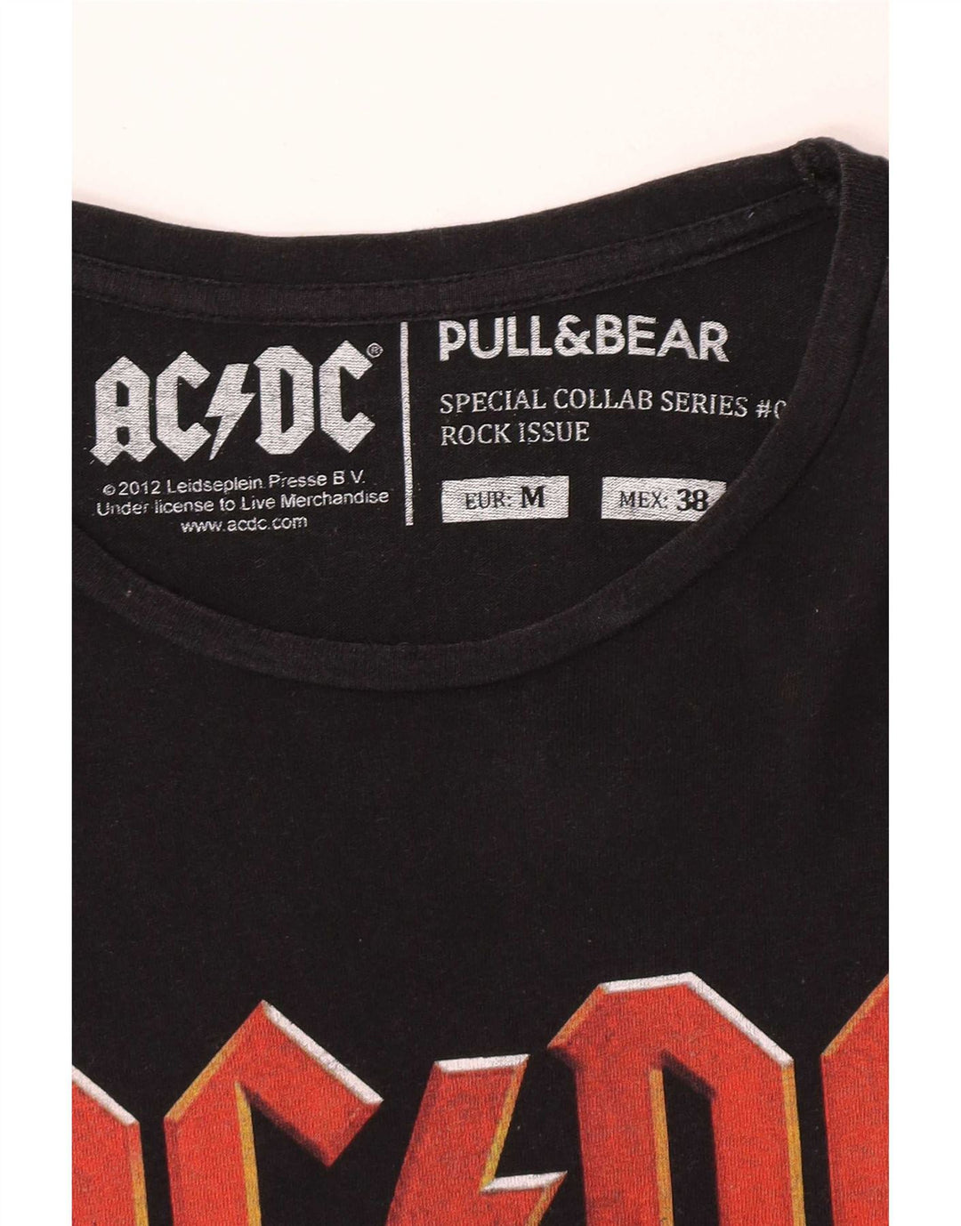 Pull & Bear Herre grafisk T-shirt Top Medium Sort