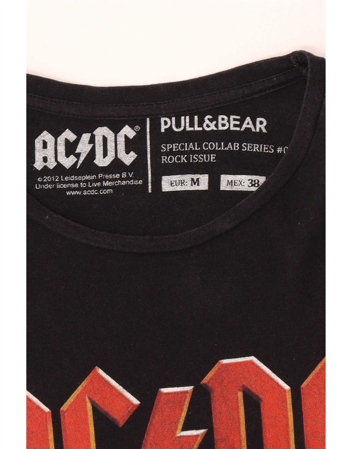 Pull & Bear Herre grafisk T-shirt Top Medium Sort
