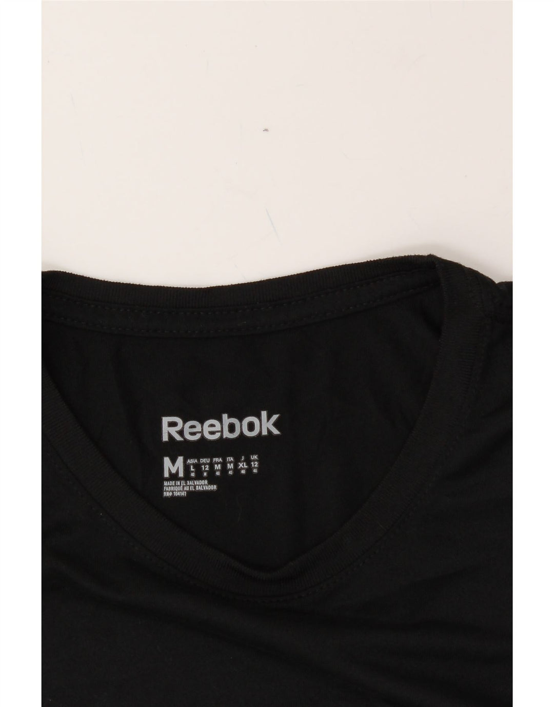 REEBOK Womens T-Shirt Top UK 12 Medium  Black Polyester Modern Vintage Reebok and Second-Hand Reebok from Messina Hembry 