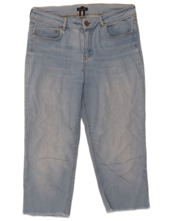 Massimo Dutti Dame Crop Skinny Jeans EU 38 Small W28 L20 Blå
