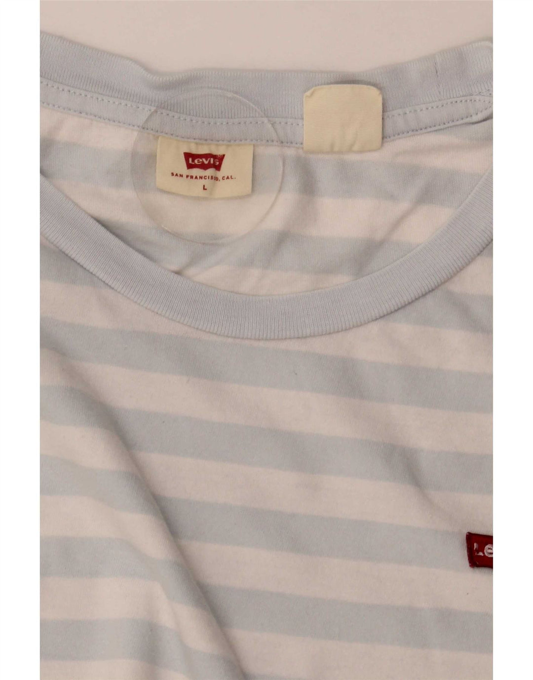 Levi's Dame T-Shirt Top UK 16 Stor Blå Stribet