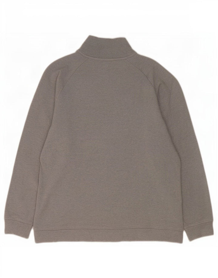 Lacoste Herre Zip Neck Jumper Sweater Størrelse 6 XL Grå Bomuld