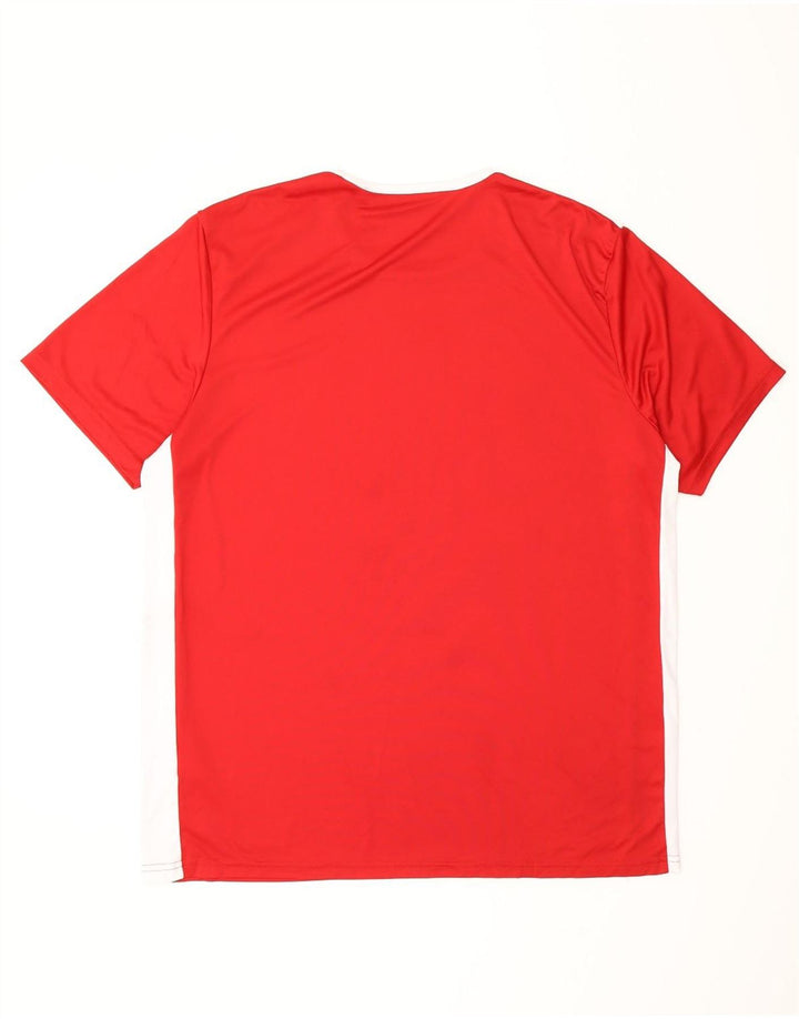 Adidas Herre Aeroready T-Shirt Top XL Rød Colourblock Polyester