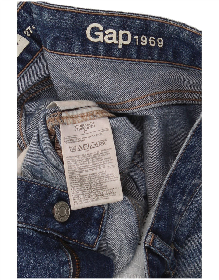 Gap Womens Distressed Regular Skinny Jeans W27 L32 Blue Cotton