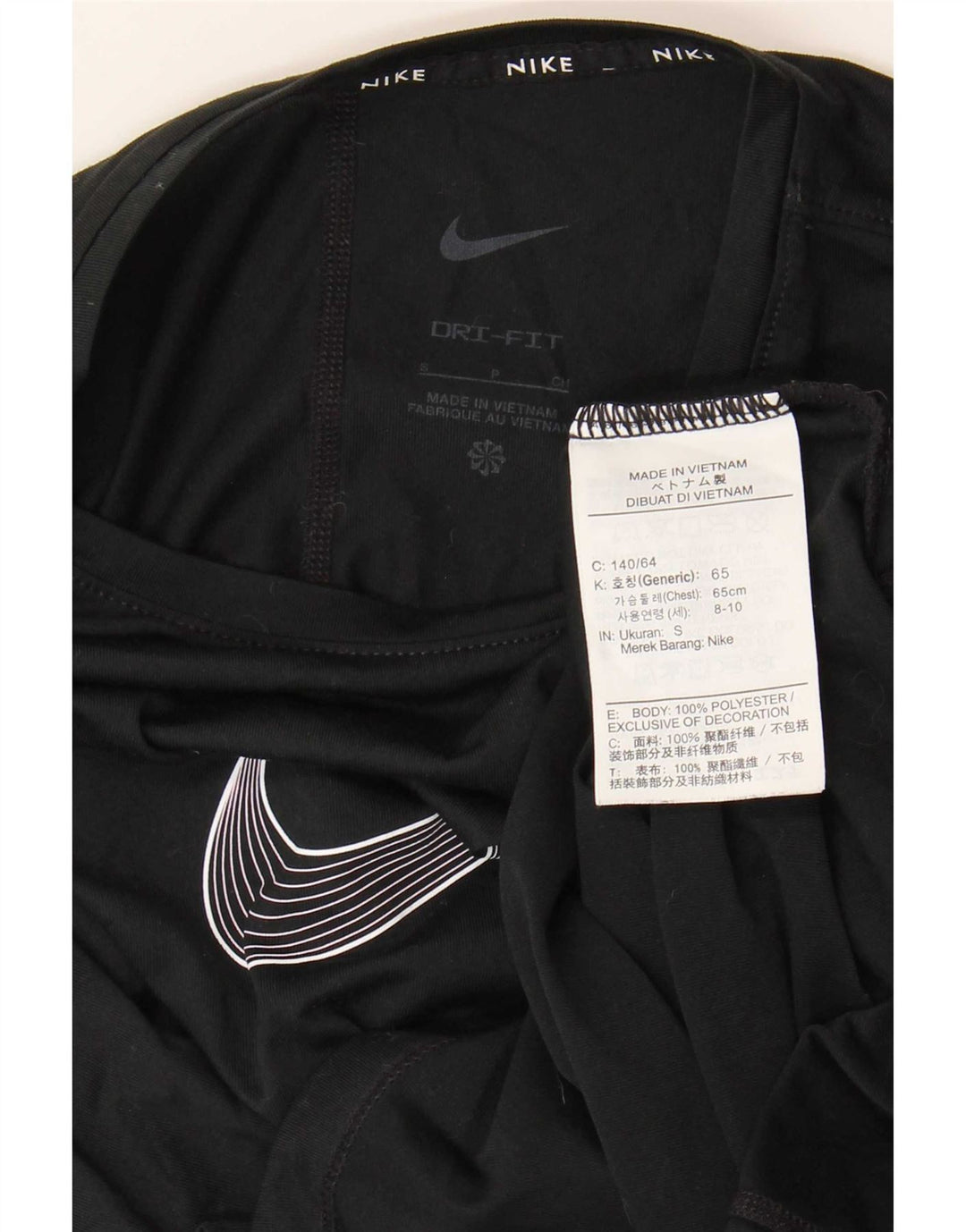 Nike Boys Dri Fit Grafisk T-Shirt Top 8-9 år Lille sort polyester