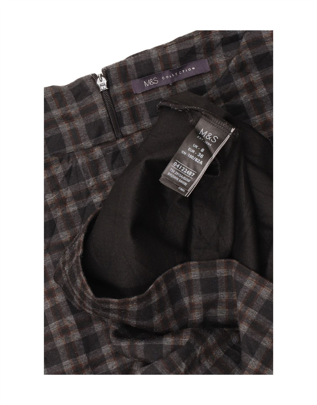 Marks & Spencer damebluse med 3/4 ærmer UK 8 lille grå ternet