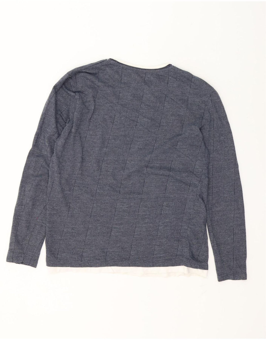 Zara Herre Top Langærmet Stor Marineblå Houndstooth