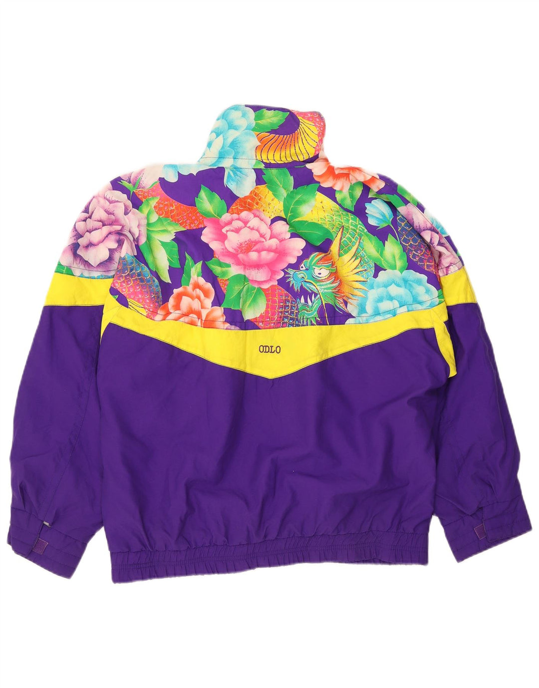 ODLO Dame Oversized Anorak Jacket EU 36 Small Purple Floral Polyester