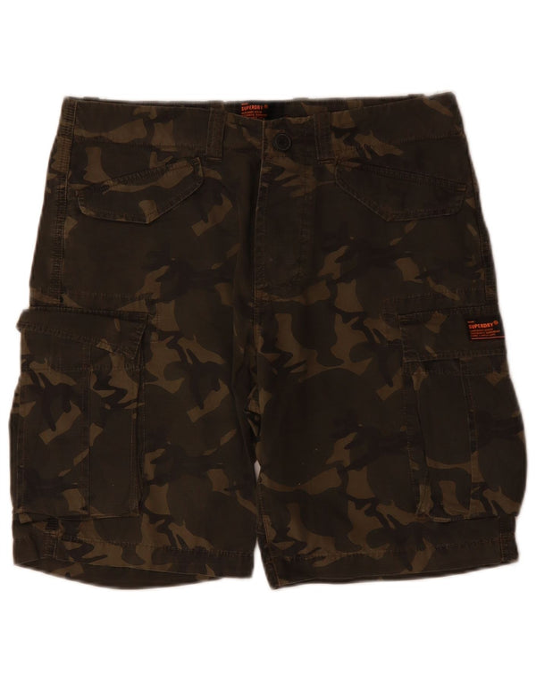 SUPERDRY Herre Cargo Shorts W29 Small Khaki Camouflage Bomuld