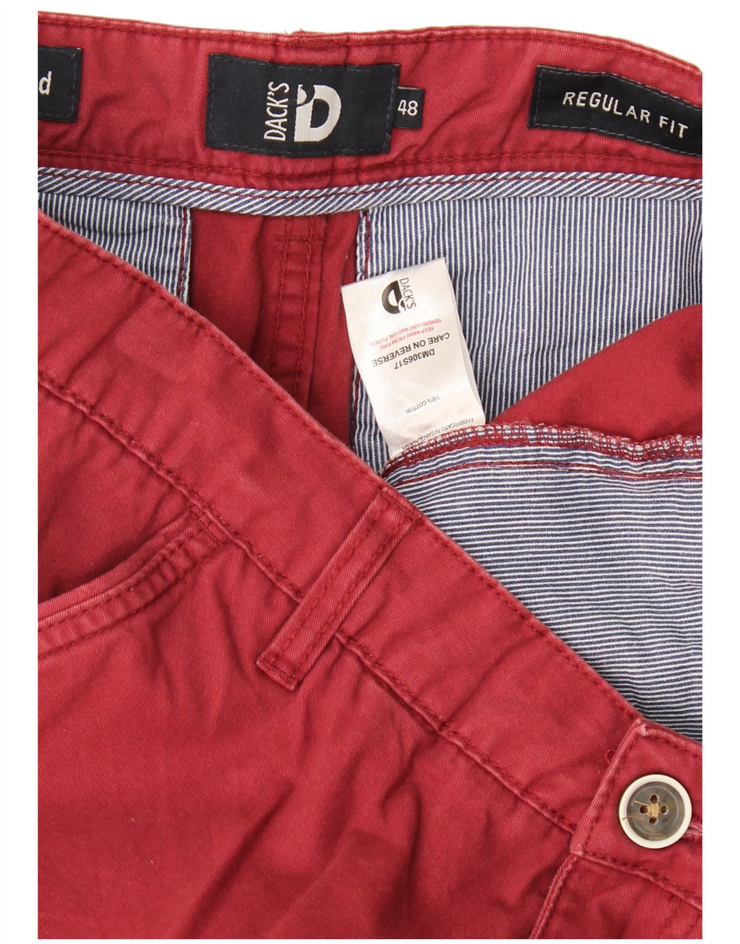 Dacks herre Regular Fit Chino Shorts IT 48 Medium W34 Bourgogne bomuld