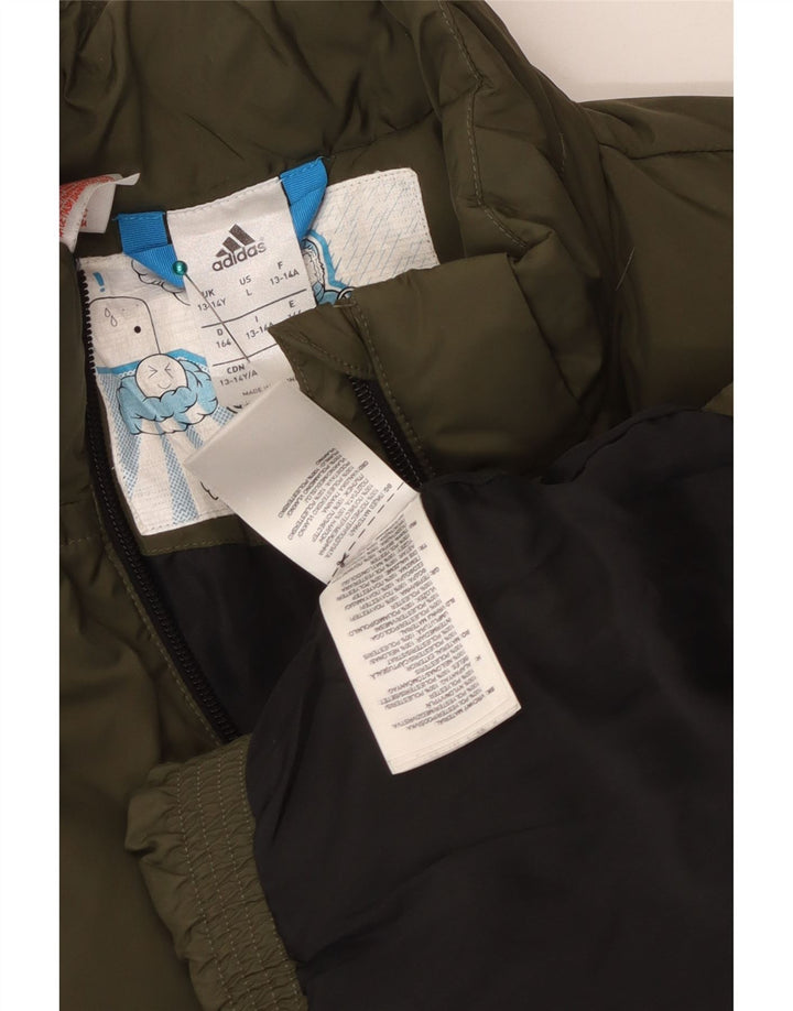 Adidas drenge polstret jakke 13-14 år Khaki Polyester
