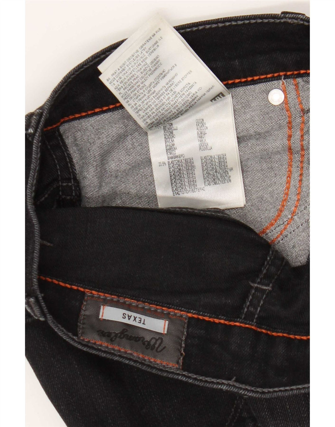 Wrangler Herre Texas Stretch Straight Jeans W36 L34 Sort Bomuld