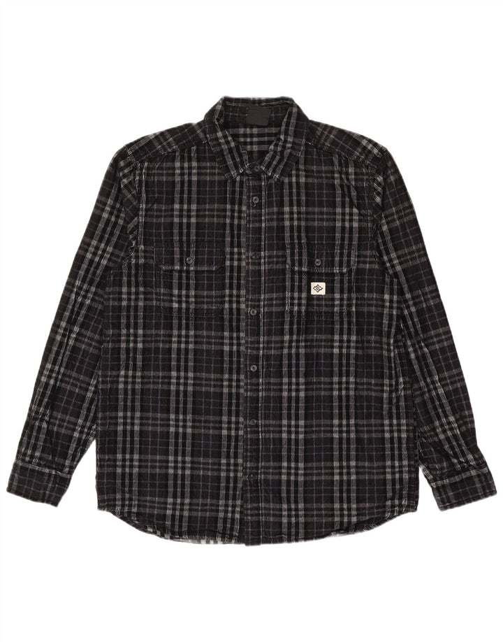 Rip Curl Herre flannelskjorte Stor sort ternet bomuld