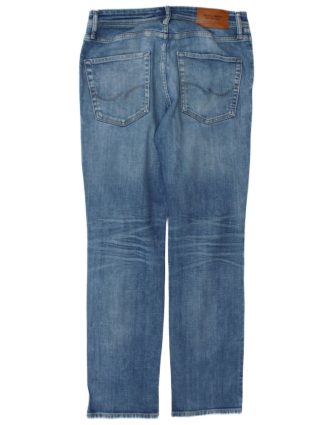 Jack & Jones Herre Distressed Straight Jeans W32 L32 Blå Bomuld
