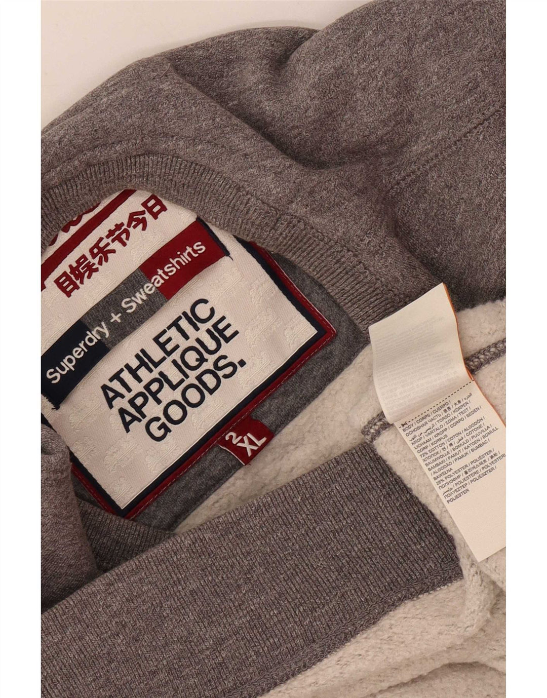Superdry Grafisk Sweatshirt Jumper til mænd 2XL Grå Flecked Bomuld