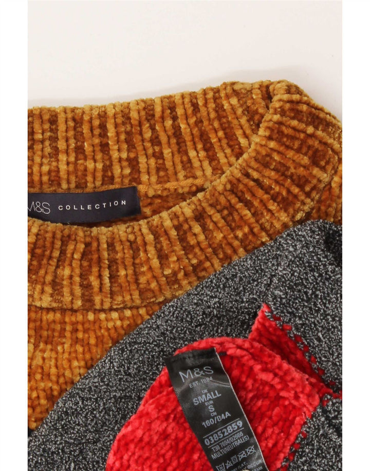 Marks & Spencer Dame Boat Neck Jumper Sweater UK 10 Small Multicolored