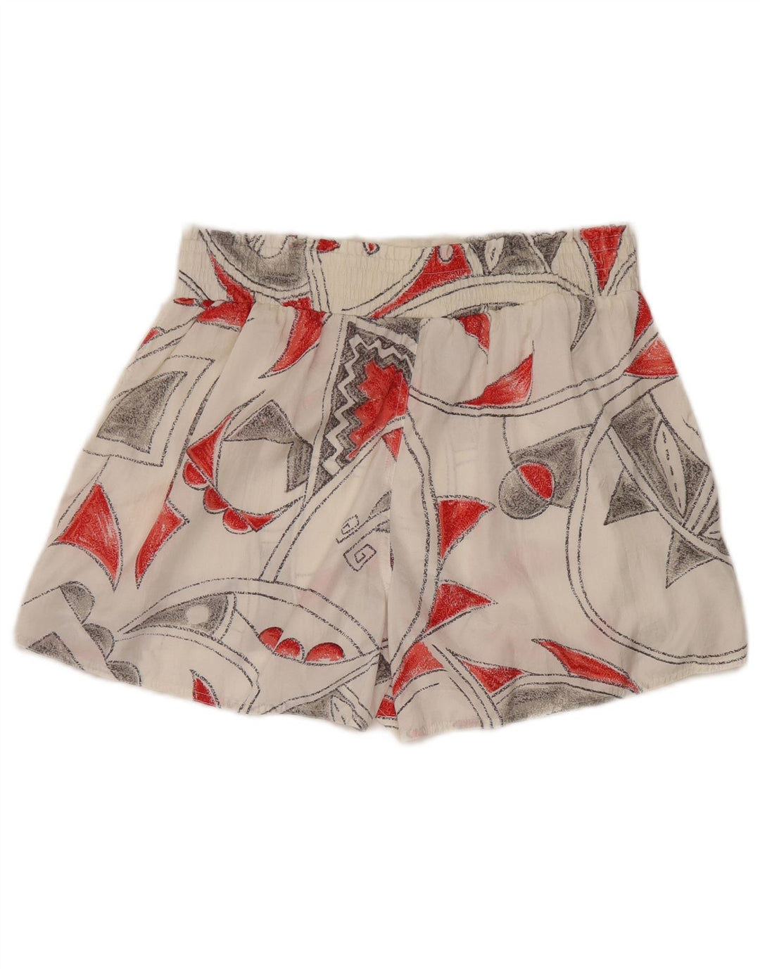 REEBOK Svømmeshorts til kvinder UK 10 Små hvide geometriske nylon