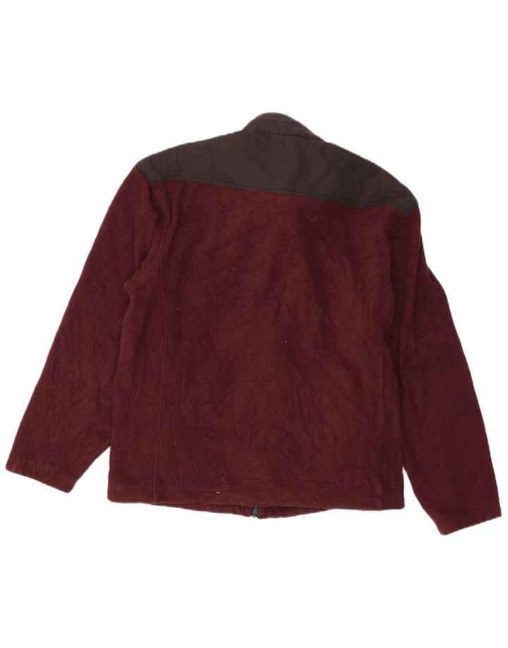 Champion Herre fleecejakke UK 40 Large Maroon Colourblock Polyester