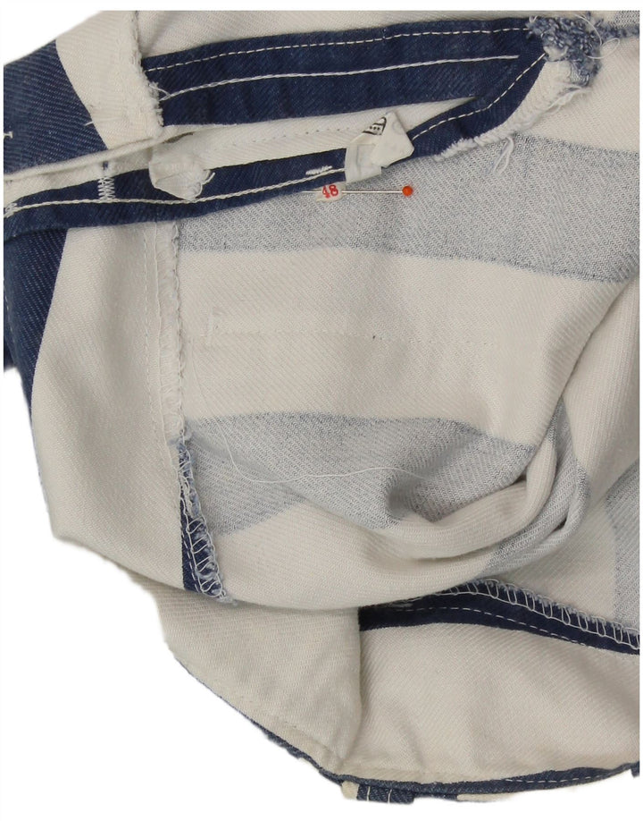 VINTAGE Dame Højtaljede Casual Bukser IT 48 XL W34 L31 Blå Retro