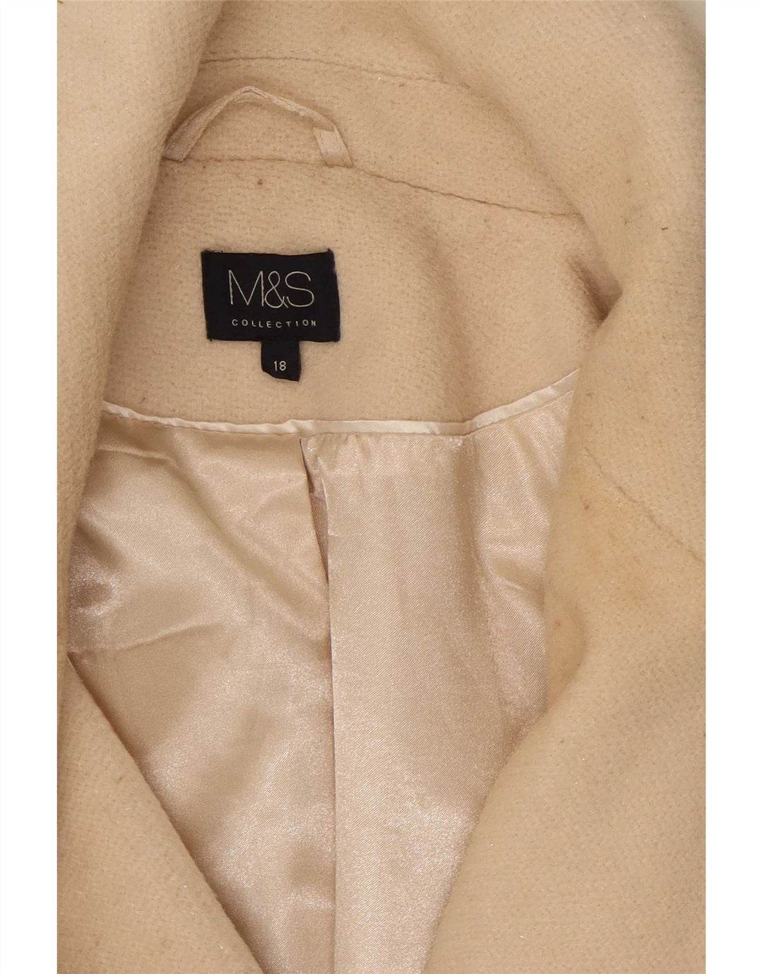 Marks & Spencer Dobbeltradet frakke til kvinder UK 18 XL Beige Polyester