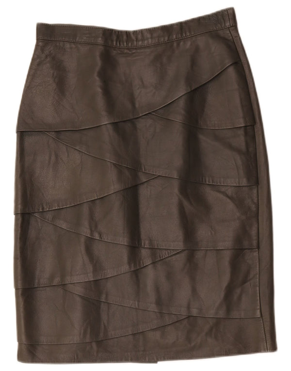 Vintage lædernederdel til kvinder W30 medium brun