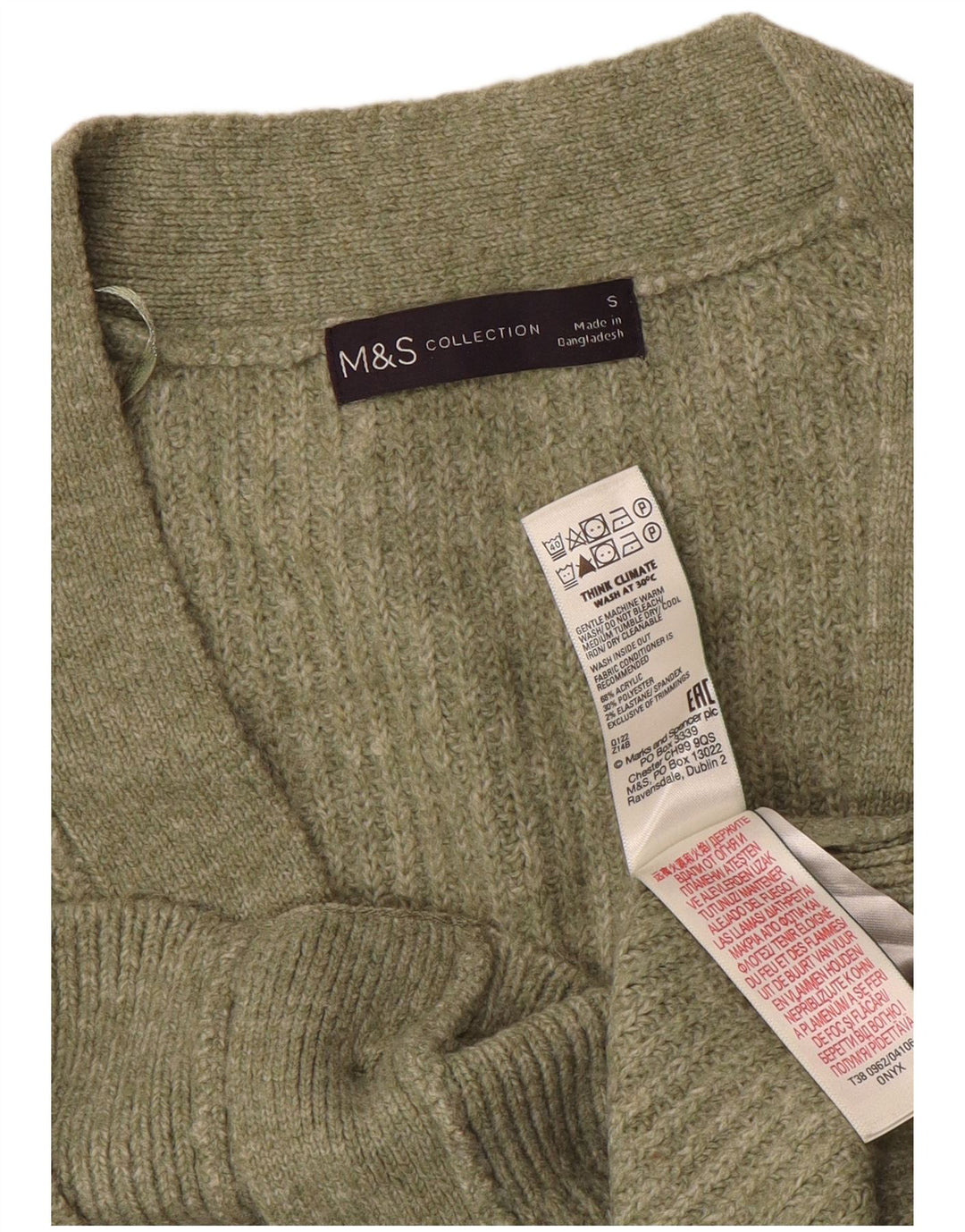 MARKS & SPENCER Dame oversized cardigan sweater UK 10 Small Green