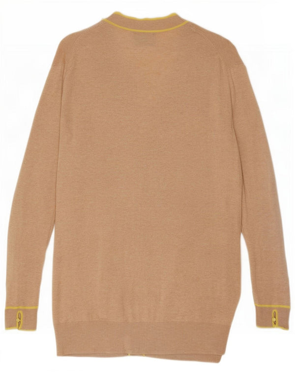 Massimo Dutti Dame Cardigan Sweater UK 12 Medium Beige Flecked Bomuld