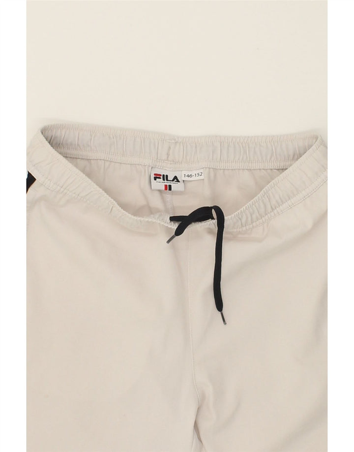FILA Boys Graphic Sport Shorts 11-12 Years White Colourblock Vintage Fila and Second-Hand Fila from Messina Hembry 