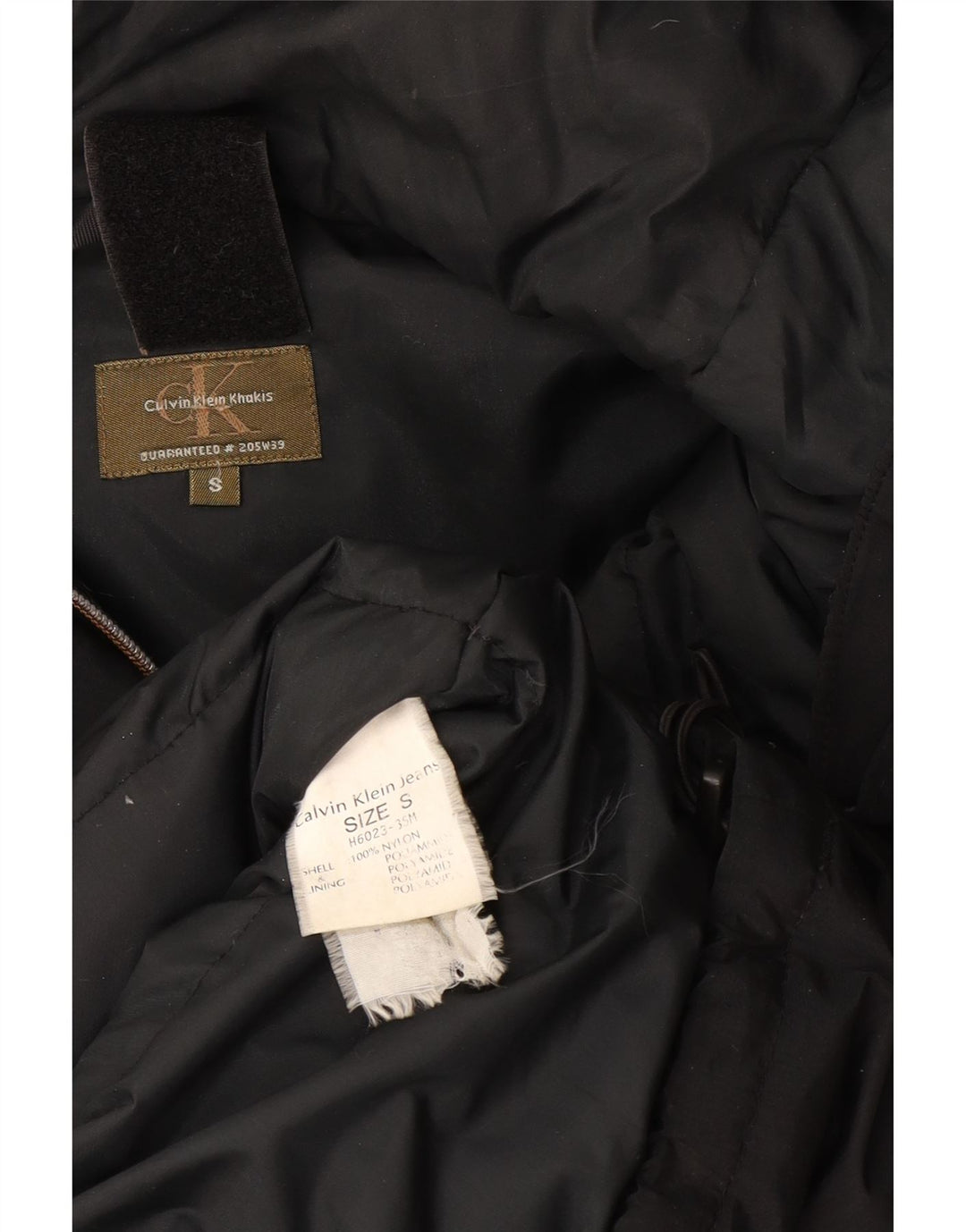 Calvin Klein Dame Hætte Oversized Polstret Frakke UK 10 Small Black Nylon