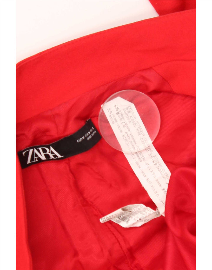 Zara Dame Blazer Jacket UK 14 Medium Rød Polyester