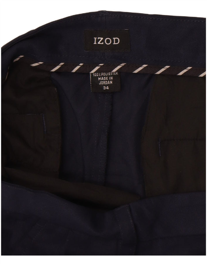 Izod Herre Chino Shorts W34 Large Navy Blue Polyester