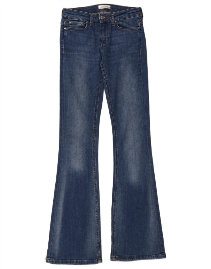 ZARA Dame Flared Jeans EU 34 2XS W24 L34 Blå Bomuld