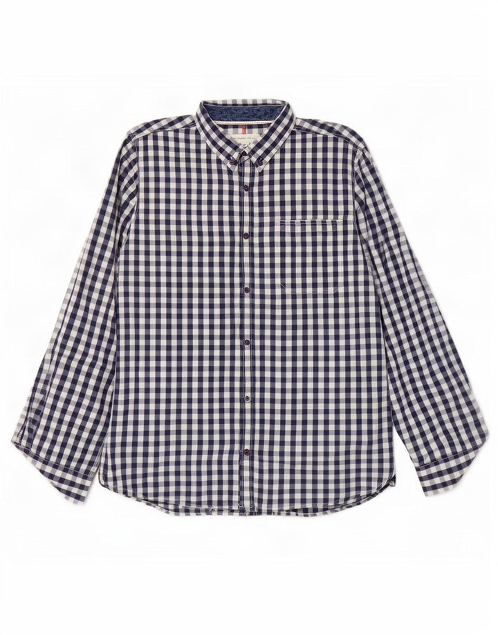 Weird Fish Herreskjorte XL Marineblå Gingham Cotton