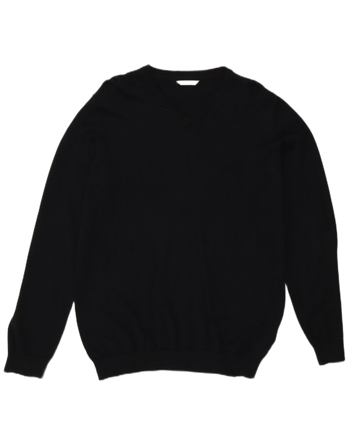 Marks & Spencer Boys V-hals sweater 15-16 år Sort bomuld