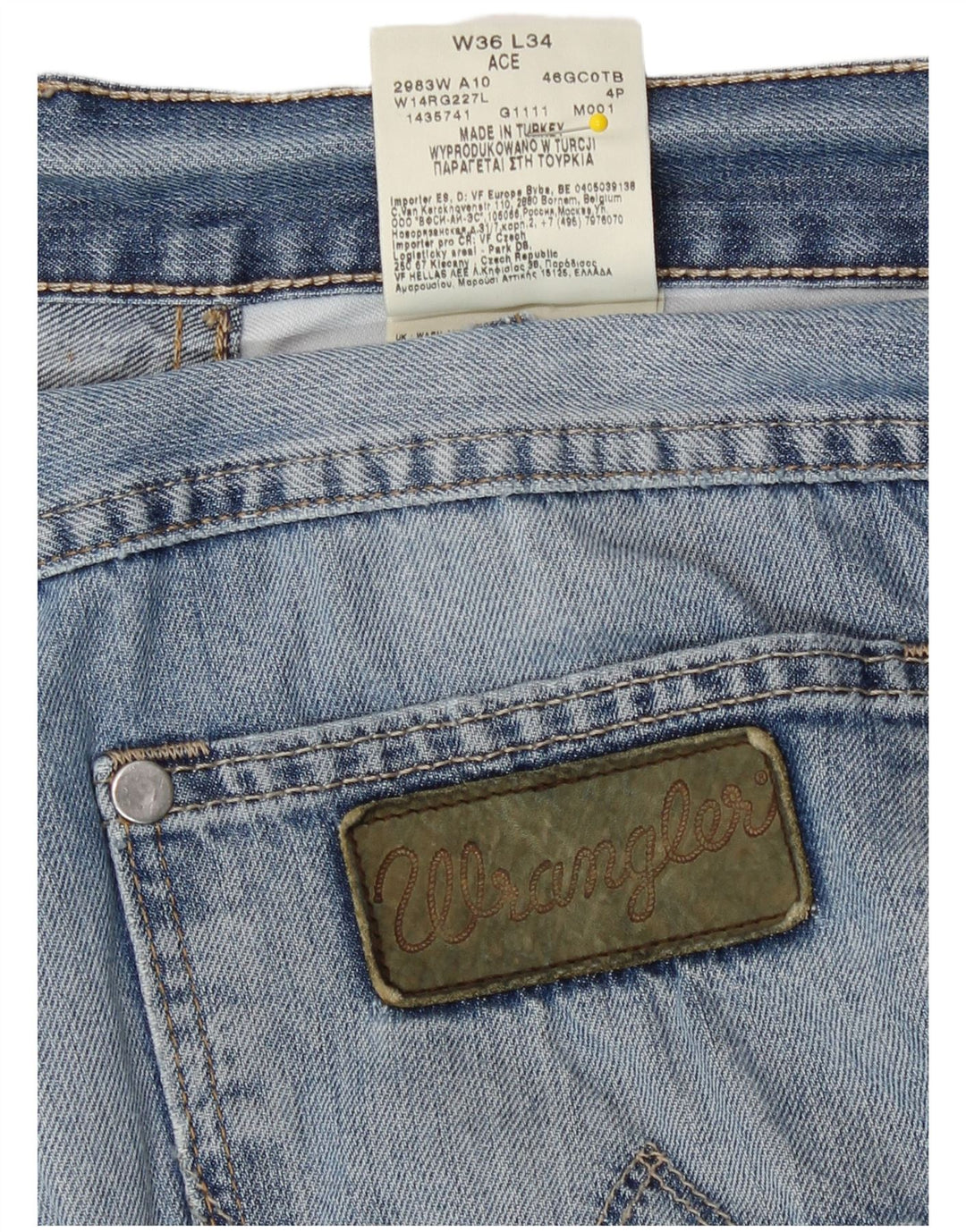 Wrangler Straight Jeans til mænd W36 L31 blå bomuld