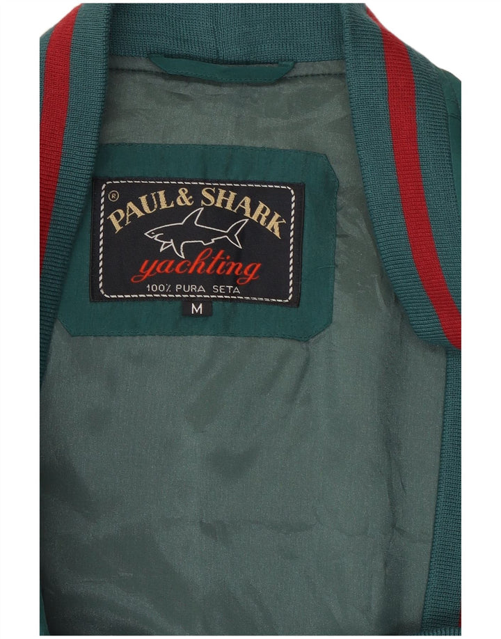 Paul & Shark Herre Yachting Bomber Jacket UK 38 Medium Green Silk
