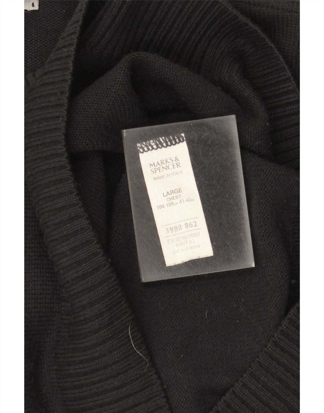 Marks & Spencer Herre sweater med rund hals, stor marineblå akryl
