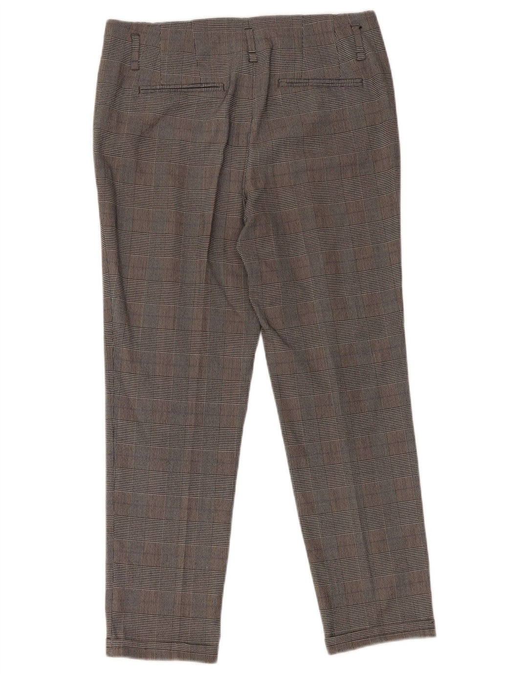 Zara Slim Cropped Bukser Small W26 L25 Grå Houndstooth